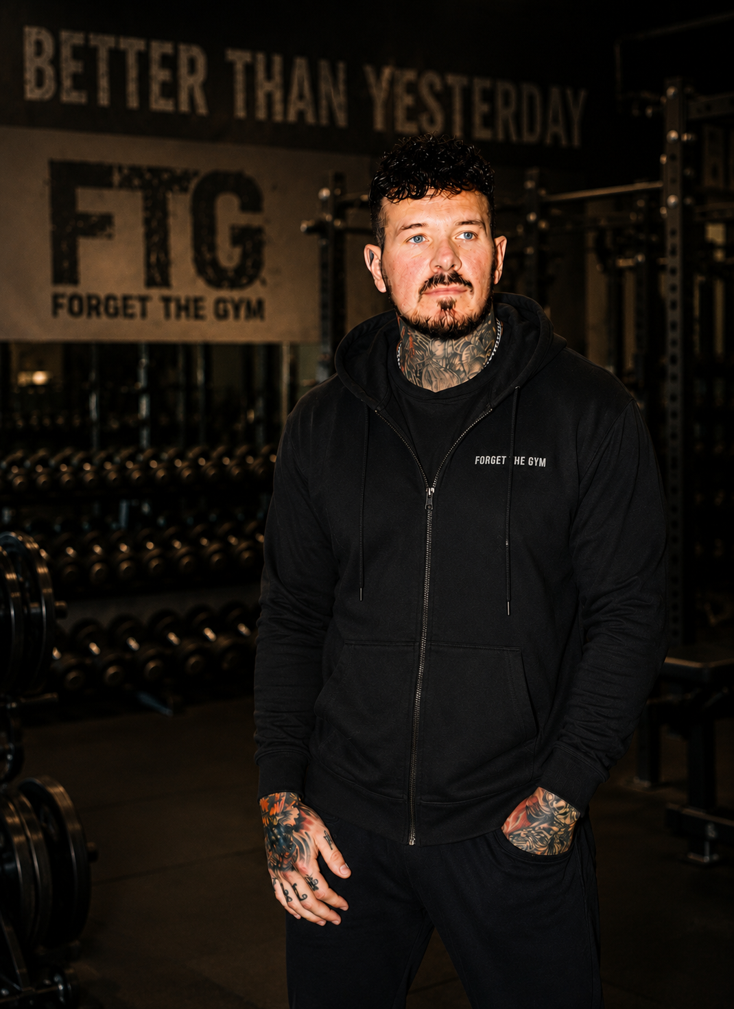 Dave Vaughan in front of the Forget The Gym rack — Better Than Yesterday